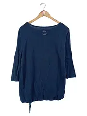 Vorschaubild 2 von Bluse Damen 3/4 Arm Gestreift Blau Gr. 38 M Baumwolle Modal