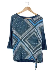 Vorschaubild 1 von Bluse Damen 3/4 Arm Gestreift Blau Gr. 38 M Baumwolle Modal