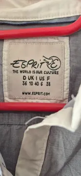 Vorschaubild 3 von Hemdbluse Damen Gr. 36/S Grau Weiß Kragen Baumwolle Klassisch