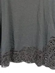 Vorschaubild 3 von Damen T-Shirt Grau Gr. 38/M mit Spitze