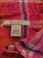 Vorschaubild 2 von Mädchen Bluse Gr. 140/146 kariert pink orange Baumwolle Langarm