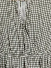 Vorschaubild 2 von Damen Freizeitkleid Grün Kariert Gr. 38/M Baumwolle