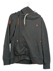 Vorschaubild 1 von Damen Kapuzenpullover Hoodie Grau Gr. L Reißverschluss