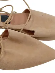 Vorschaubild 3 von Schnürballerinas Damen Faux-Wildleder Cut-Outs Schleife Beige Gr. 40