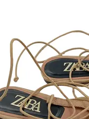 Vorschaubild 2 von Schnürballerinas Damen Faux-Wildleder Cut-Outs Schleife Beige Gr. 40