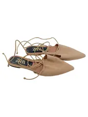 Vorschaubild 1 von Schnürballerinas Damen Faux-Wildleder Cut-Outs Schleife Beige Gr. 40