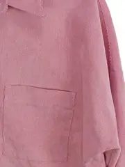 Vorschaubild 4 von Damen Cordhemd Hemdbluse Gr. 36 S Rosa Langarm Casual