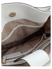 Vorschaubild 4 von Hamilton Henkeltasche Damen Weiß Saffiano Leder Gold
