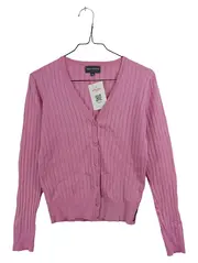 Vorschaubild 1 von Strickjacke Damen Gr. M Rosa Cardigan Rippstrick Baumwolle