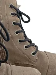 Vorschaubild 3 von Damen Schnürstiefel Wildleder Beige Gr. 39 Cut-Outs Combat