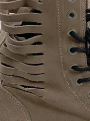 Vorschaubild 2 von Damen Schnürstiefel Wildleder Beige Gr. 39 Cut-Outs Combat