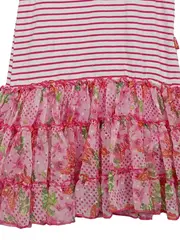 Vorschaubild 4 von Freizeitkleid Gr. 146 Pink Gestreift Blumen Rüschen Sommerkleid