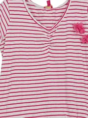 Vorschaubild 2 von Freizeitkleid Gr. 146 Pink Gestreift Blumen Rüschen Sommerkleid