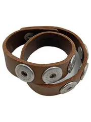 Vorschaubild 1 von Leder Wickelarmband Braun Druckknöpfe 47cm