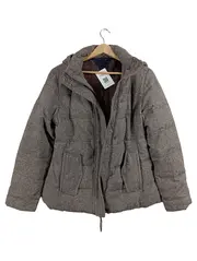 Vorschaubild 1 von Steppjacke Damen Gr. L Grau Wolle Kapuze Winterjacke