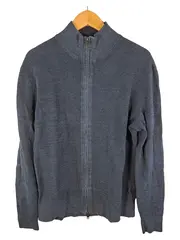 Vorschaubild 1 von Strickjacke Herren Gr. L Blau Reißverschluss Baumwolle