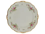 Vorschaubild 1 von Pompadour Essteller Porzellan Rosenmuster Goldrand 19cm