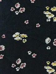 Vorschaubild 3 von Damen Bluse Gr. 34 XS Schwarz Blumenmuster Viskose Ärmellos
