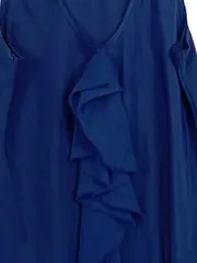 Vorschaubild 3 von Damen Bluse Elegant Blau Gr. 42/XL Ärmellos