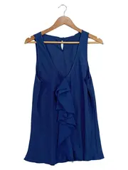 Vorschaubild 1 von Damen Bluse Elegant Blau Gr. 42/XL Ärmellos