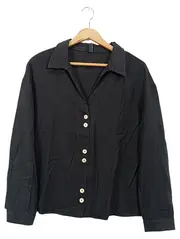 Vorschaubild 1 von Damen Hemdbluse Schwarz Gr. 42/XL Basic Casual Langarm