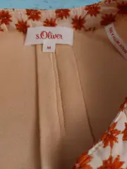 Vorschaubild 6 von Damen Bluse Shirt Gr. M Floral Beige Orange V-Ausschnitt