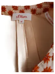 Vorschaubild 5 von Damen Bluse Shirt Gr. M Floral Beige Orange V-Ausschnitt