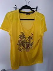 Vorschaubild 3 von Taifun Damen T-Shirt Gelb Gr. 40 L Palmen-Print Maui Beach Casual