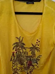 Vorschaubild 5 von Taifun Damen T-Shirt Gelb Gr. 40 L Palmen-Print Maui Beach Casual