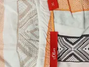 Vorschaubild 3 von Bluse Damen Gr. 36/S Mehrfarbig Casual Ethno Streifen Kurzarm