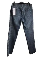 Vorschaubild 4 von Damen Jeans Regular Fit Blau Floralmuster Stickerei Gr. 42