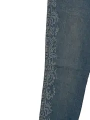 Vorschaubild 3 von Damen Jeans Regular Fit Blau Floralmuster Stickerei Gr. 42