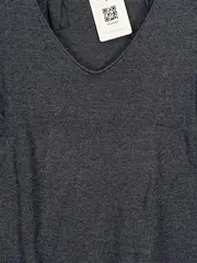 Vorschaubild 2 von Damen Pullover Basic Grau V-Ausschnitt Langarm Gr. 34/XS