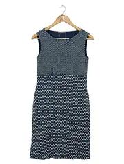 Vorschaubild 1 von Damen Businesskleid Gr. 36/S Blau gepunktet ärmellos elegant