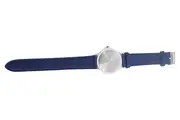 Vorschaubild 2 von Damen Armbanduhr Blau Silber Leder Edelstahl Ø 35mm Casual Uhr