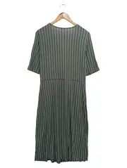 Vorschaubild 2 von Damen Freizeitkleid Gr. 40/L Grün Grafisch Viskose Midi