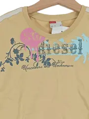 Vorschaubild 3 von Kinder T-Shirt Gr. 140 Beige Casual Logo Print Kurzarm Baumwolle