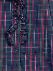 Vorschaubild 4 von Benetton Kinder Hemdbluse Kariert Langarm Rüschen Herbst Gr. 152