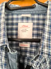 Vorschaubild 4 von Herren Freizeithemd Karohemd Gr. L Blau Weiß Baumwolle Langarm