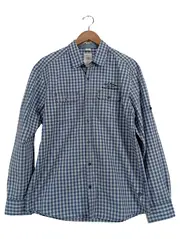 Vorschaubild 5 von Herren Freizeithemd Karohemd Gr. L Blau Weiß Baumwolle Langarm