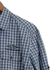 Vorschaubild 3 von Herren Freizeithemd Karohemd Gr. L Blau Weiß Baumwolle Langarm