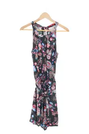 Vorschaubild 1 von Damen Jumpsuit Gr. 34/XS Schwarz Blumenmuster Bohème Overall