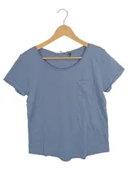 Vorschaubild 1 von Damen T-Shirt Blau Gr. 38/M Casual Baumwolle Kurzarm