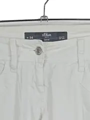 Vorschaubild 2 von Damen Stoffhose Capri 7/8 Baumwolle Weiß Gr. W31 L39