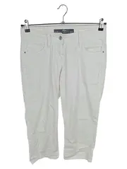Vorschaubild 1 von Damen Stoffhose Capri 7/8 Baumwolle Weiß Gr. W31 L39