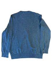 Vorschaubild 2 von Herren Pullover V-Ausschnitt Langarm Grau Gr. M Baumwolle