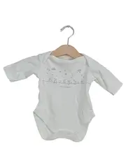 Vorschaubild 2 von Baby Body Gr. 50 Weiß Langarm Tiermotive Baumwolle
