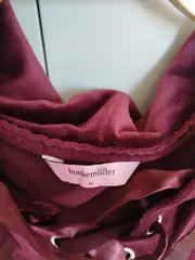 Vorschaubild 2 von Damen Samt Kapuzenpullover Schnürung Rot Gr. 38/M