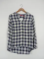 Vorschaubild 2 von Damen Bluse Kariert Mehrfarbig Modern Langarm Gr. 36 S