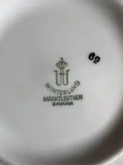 Vorschaubild 2 von Tasse Untertasse Porzellan Klassisch Weiß Blau Goldrand Set